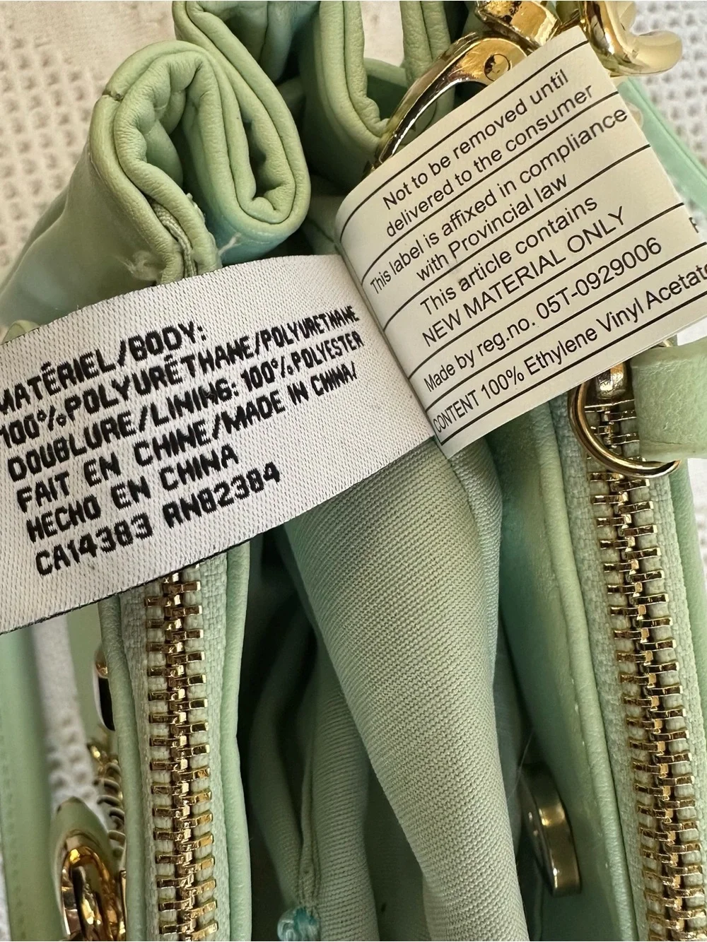 ALDO Retro Mint Green Purse Faux-Leather Satchel Crossbody Bag-Gold Accents